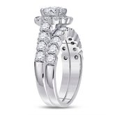 14kt White Gold Womens Round Diamond Bridal Wedding Engagement Ring Band Set 2.00 Cttw (Certified)