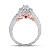 14kt Two-tone Gold Womens Round Diamond Bridal Wedding Engagement Ring Band Set 1.00 Cttw (Certified)