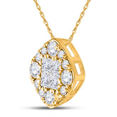 1/2CT-DIA ANA M SOLEIL SQUARE PENDANT