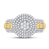 10kt Two-tone Gold Mens Round Diamond Fashion Cluster Ring 1-1/5 Cttw