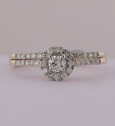 10kt Yellow Gold Womens Round Diamond Bridal Wedding Engagement Ring Band Set 1/2 Cttw