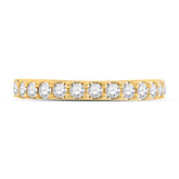 14kt Yellow Gold Womens Round Diamond Wedding Single Row Band 1/2 Cttw