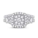 10kt White Gold Womens Round Diamond Bridal Wedding Engagement Ring Band Set 1.00 Cttw
