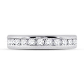 14kt White Gold Womens Round Diamond Channel Set Eternity Ring 1-1/2 Cttw