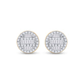 10kt Yellow Gold Mens Baguette Diamond Fashion Earrings 1/3 Cttw