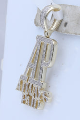 10kt Yellow Gold Mens Round Diamond Fashion Charm Pendant 1/2 Cttw