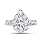 2 3/8CTW-DIA ANA M 3/4CT-CPEAR ENG SINGLE HALO RING