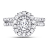 1 5/8CTW-DIA ANA M 1/2CT-COVAL BRIDAL SETS DOUBLE HALO