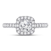 1 1/3CT-DIA NK 3/4CT-CRD ENGAGEMENT SINGLE HALO