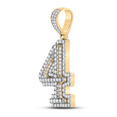 1 3/8CT-DIA NK NUMBER "4" MENS CHARM