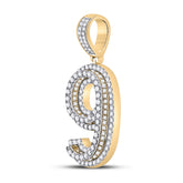 1 5/8CT-DIA NK NUMBER "9" MENS CHARM