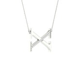 1/20CTW-DIA P1P2 LADIES INITIAL "X" NECKLACE