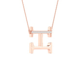 1/20CTW-DIA P1P2 LADIES INITIAL "H" NECKLACE
