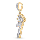 1/2CT-DIA P1P2 INITIAL "1" CROWN MENS CHARM