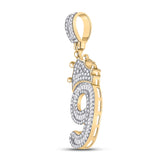 3/4CT-DIA P1P2 INITIAL "9" CROWN MENS CHARM