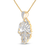 3/4CT-DIA LION MENS CHARM