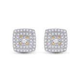 1/4CT-DIA CN MICRO-PAVE CUSHION EARRING