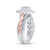 1 CT-DIA ANA M 1/3CT-CPEAR BRIDAL SET