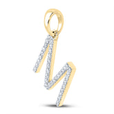 1/4CT-DIA CN LADIES INITIAL "M" PENDANT