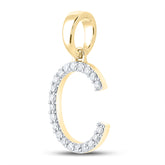 1/5CT-DIA CN LADIES INITIAL "C" PENDANT