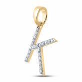 1/6CT-DIA CN LADIES INITIAL "K" PENDANT