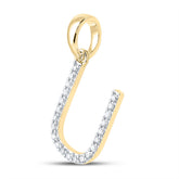 1/6CT-DIA CN LADIES INITIAL "U" PENDANT