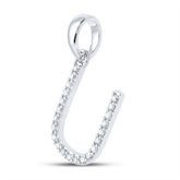 1/6CT-DIA CN LADIES INITIAL "U" PENDANT