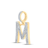 1CTW-DIA P1 INITIAL "M" MENS CHARM