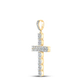 2 5/8CTW-DIA CN CROSS MENS CHARM