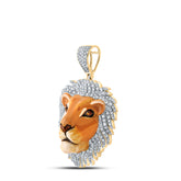 1CTW-DIA P1 LION FACE MENS CHARM