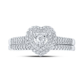 1/3CTW-DIA CN HEART DOUBLE HALO BRIDAL SET