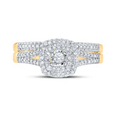 1/4CTW-DIA CN DOUBLE HALO BRIDAL SET