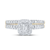 3/4CTW-DIA CN SINGLE HALO BRIDAL SET