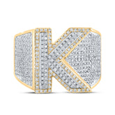 1 1/5CTW-DIA P1P2 INITIAL "K" MENS RING