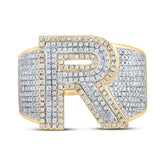 1 1/4CTW-DIA P1P2 INITIAL "R" MENS RING