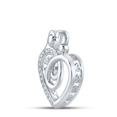 1/8CTW-DIA CN MOM CHILD HEART PENDANT