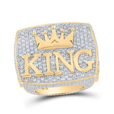 10 1/2 CTW-DIA NK CROWNN KING MENS RING