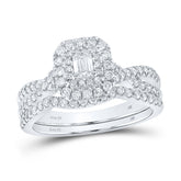 1 CTW-DIA ANA M 1/5CT-CEME BRIDAL SET DOUBLE HALO