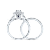 1 CTW-DIA ANA M 1/5CT-CPR BRIDAL SET DOUBLE HALO