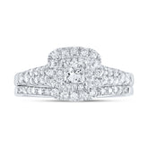 1 CTW-DIA ANA M 1/3CT-CPR BRIDAL SET DOUBLE HALO