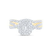 1 CTW-DIA ANA M 1/5CT-CEME BRIDAL SET DOUBLE HALO