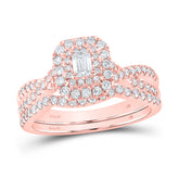 1 CTW-DIA ANA M 1/5CT-CEME BRIDAL SET DOUBLE HALO