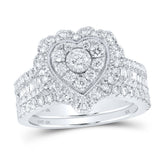 1 1/2CTW-DIA NK HEART BRIDAL SET