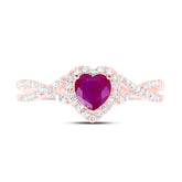 1/4CTW-DIA NK 5X5 MM RUBY-HEART NAT GEM RING