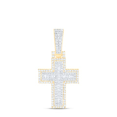 5/8 CTW-DIA NK CROSS MENS CHARM