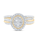 1/2CTW-DIA CN OVAL SINGLE HALO BRIDAL SET