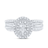 1/2CTW-DIA CN OVAL SINGLE HALO BRIDAL SET