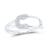 1/8CTW-DIA CN FASHION SAFETY PIN RING