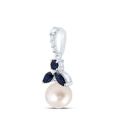 1/20CTW-DIA ANA M 1/5 BS, 6MM-PEARL NAT GEM PENDANT