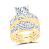 1 1/2CTW-DIA NK SQUARE TRIO SET